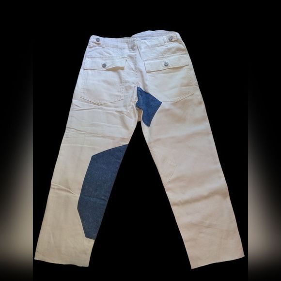 Free people Sandrine Rose white patchwork denim jeans size 30 NWT - Picture 3 of 7